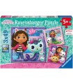3 Puzzle da 49 Pezzi - Gabby's Dollhouse