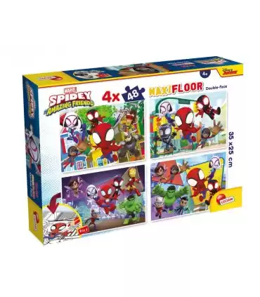 4 Puzzle da 48 Pezzi Maxi - Double Face: Spidey