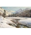 Puzzle da 1000 Pezzi - Peder Mørk Mønsted: Winter Landscape in Switzerland Near Engadin
