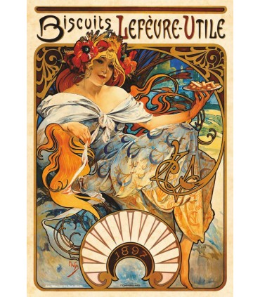 Puzzle da 1000 Pezzi - Alphonse Mucha: Biscuits Lefevre - Utile