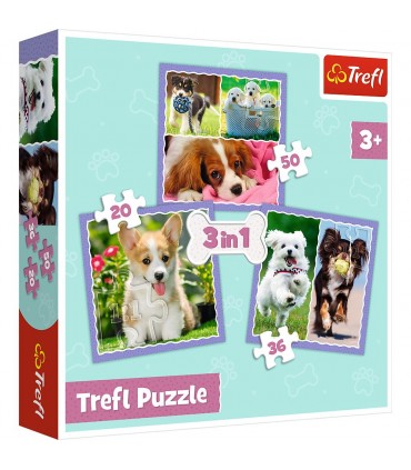 3 Puzzle in 1 - Cagnolini Adorabili