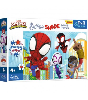 Puzzle da 60 Pezzi XXL Super Shape - Spidey and his Amazing Friends: Smart Spidey 