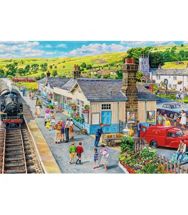 Puzzle da 1000 Pezzi - Premium Plus - Tea Time: The Village Station