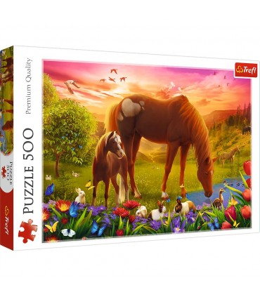 Puzzle da 500 Pezzi - Horses in the Meadow