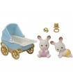 Gemelli Coniglio Cioccolato e carrozzina