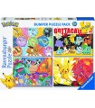 4 Puzzle da 100 Pezzi - Pokémon