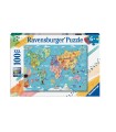 Puzzle da 100 Pezzi XXL - Mappa del Mondo