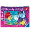 3 Puzzle da 49 Pezzi - Principesse Disney B