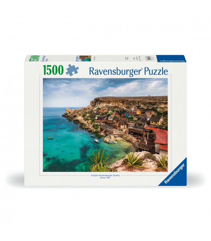 Ravensburger - Puzzle Popeye Village Malta, 1500 Pezzi, Puzzle Paesaggi per Adulti e Ragazzi, Idea Regalo per Lei o Lui, 80x60 cm