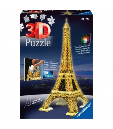 Puzzle da 216 Pezzi 3D - Tour Eiffel Night Edition