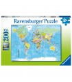 Puzzle da 200 Pezzi XXL - Mappa del Mondo