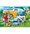 2 Puzzle da 24 Pezzi - Famiglia di Orsi Va in Campeggio