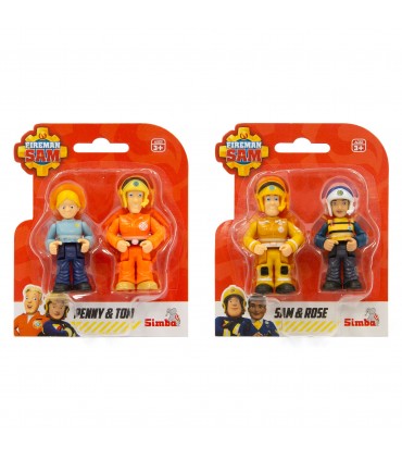 Sam il Pompiere - Set due Personaggi cm.7 - 2 asst