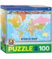 Puzzle da 100 Pezzi - World Map 100-Piece Puzzle