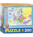 Puzzle da 200 Pezzi -  Map of Europe 200-Piece Puzzle