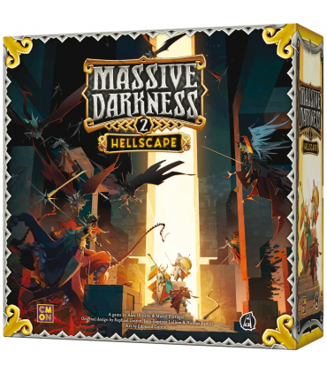 Massive Darkness 2: Hellscape - Gioco Cooperativo Dungeon Crawler per 1-6 Giocatori, Esplora e Combatti contro l'Oscurità!