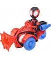 SPIDEY VEICOLO CON PERSONAGGIO E ACCESSORI - MILES TECHNO RACER