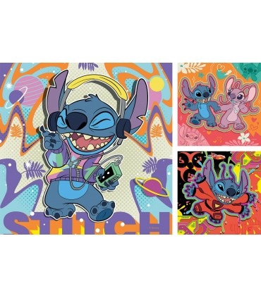 3 Puzzle da 49 Pezzi - Disney Stitch
