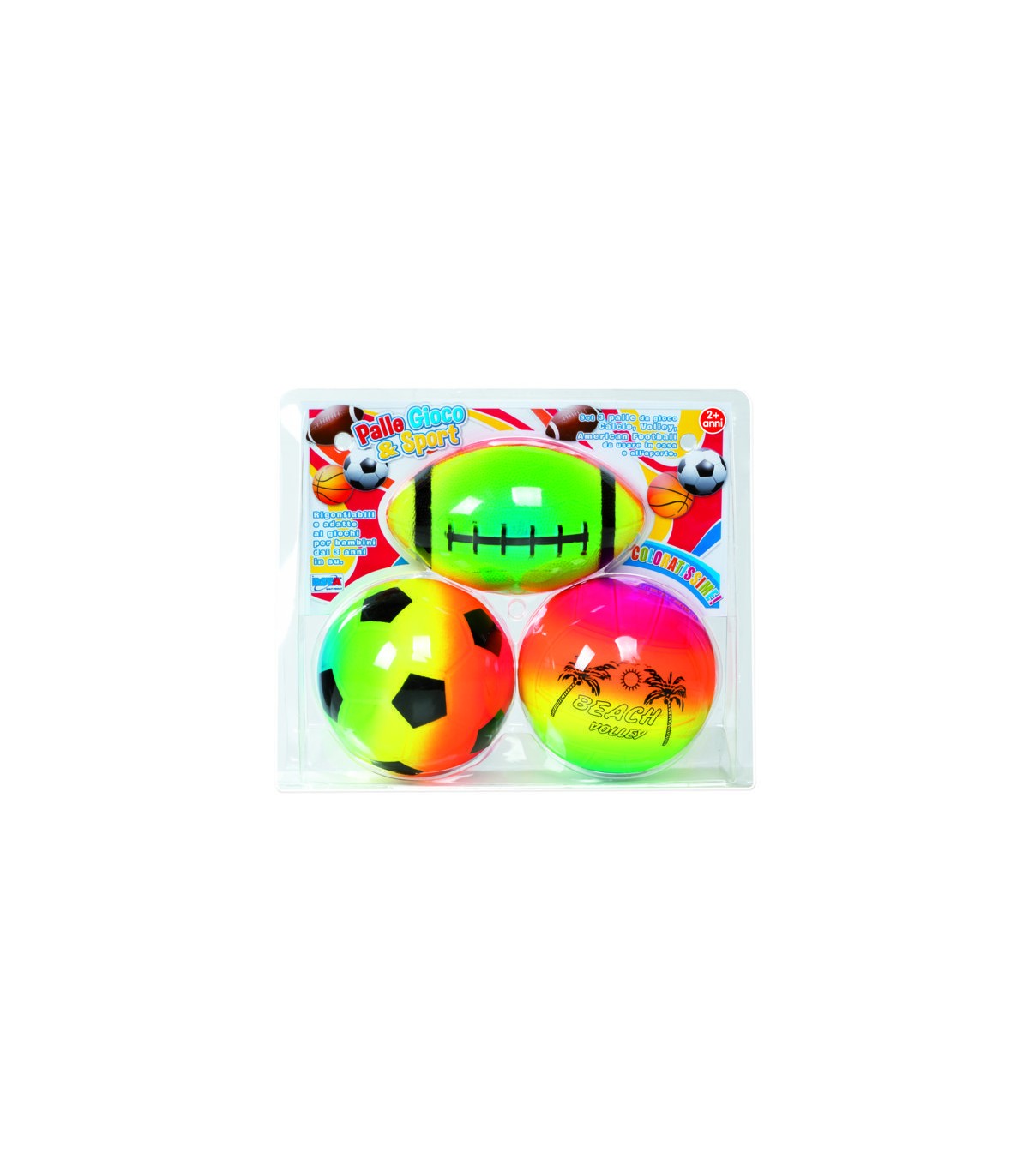 BLISTER 3 PALLE SPORT 12,5CM GONFIATE MULTICOLOR