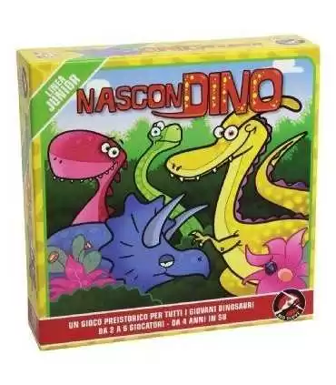 NasconDino - Gioco di Carte Educativo per Famiglie, Sviluppa Memoria e Velocità, 2-6 Giocatori, Età 6+ - Red Glove