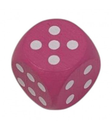 Dado Classico a 6 Facce in Legno - Rosa