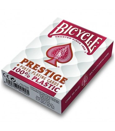 Carte Bicycle - Prestige Poker Playing Cards 100% Plastic Rosso