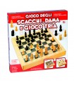 Scacchi dama e tris in legno 29 x 29 cm
