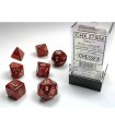 Chessex Set Dadi Glitter Poolyedral Ruby Red/gold