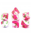 Set di 7 Dadi Strawberry Pink