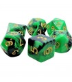 Set di 7 Dadi Racing - Green-Black