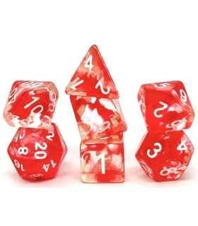 Set di 7 Dadi Transparent - Nebula Red