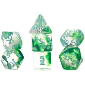 Set di 7 Dadi Transparent - Bamboo