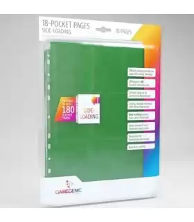 10 Fogli 18 Tasche Inserimento Laterale Gamegenic (VERDE)