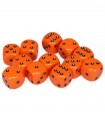 Set di Dadi 12D6 Opaco (Arancione, Nero)