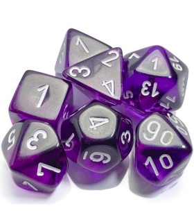 Set di Dadi Trasparente (Viola, Bianco)