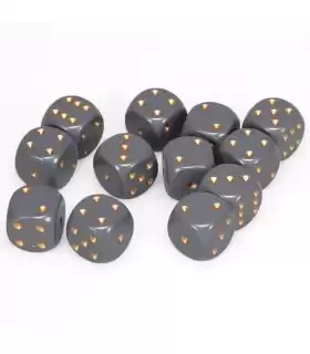 Set di Dadi 12D6 Opaco (Grigio Scuro, Rame)