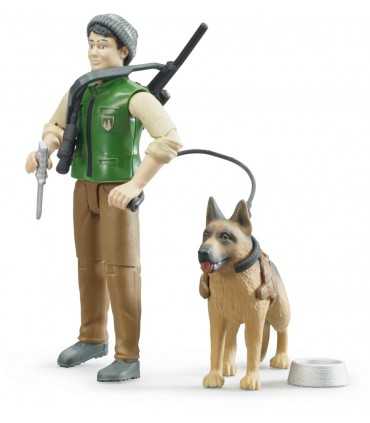  Guardia forestale con cane ed equipaggiamento
