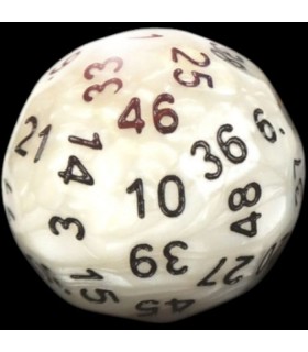Dado a 50 Facce (D50) - Bianco Perla con Sacchetto