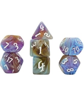 Set di 7 Dadi Transparenti - Amethyst Sunset