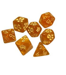 Set di 7 Dadi - Kitten Polyhedral Dice Set Orange
