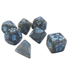 Set di 7 Dadi - Kitten Polyhedral Dice Set Grey