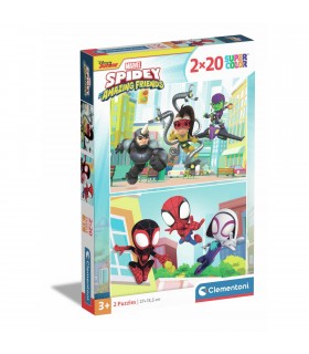 2 Puzzle da 20 Pezzi - Marvel: Spidey Amazing Friends