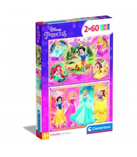 2 Puzzle da 60 Pezzi - Principesse Disney