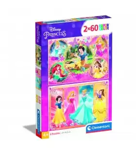 2 Puzzle da 60 Pezzi - Principesse Disney