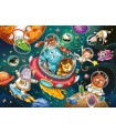 2 Puzzle da 12 Pezzi - Animali nello Spazio