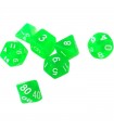 Set di 7 Dadi Transparent - Green