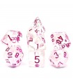 Set di 7 Dadi Transparent - Pink Princess