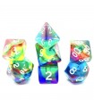 Set di 7 Dadi Transparent - Rainbow Storm