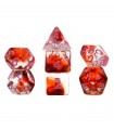 Set di 7 Dadi Transparent - Nebula Blood