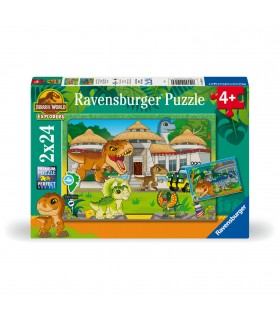 2 Puzzle da 24 Pezzi - Jurassic World Explorers
